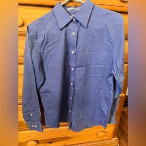 Bill Blass Button Oxford Style Blue Med